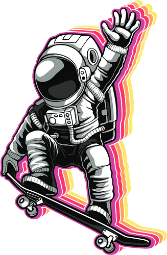 Skater Astronaut - astronaut, skater, Skating, space