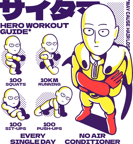 Hero Workout - One punch, hero, superhero, anime, manga