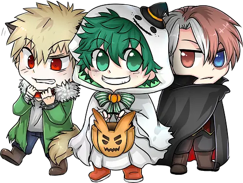 Trick or Trt! - halloween, all might, deku, Shoto, bakugou, Academia