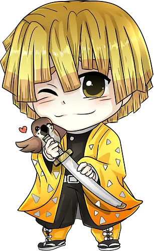 Zenitsu - anime, manga, kawaii, chibi, Slayer