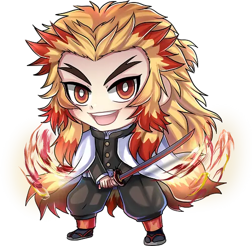 Rengoku - anime, chibi, Kimetsu no Yaiba, Rengoku, Slayer Rengoku - anime, chibi, Kimetsu no Yaiba, Rengoku, Slayer