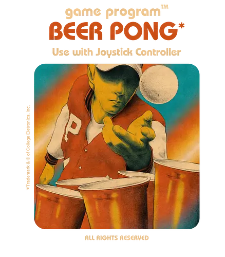 Beer Pong Simulator - gaming, Beer Pong, retro, fun, 80s, 70s, catridge, amiga