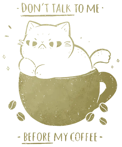 Angry cat before drinking coffee - Grumpy, Kitty, Bn