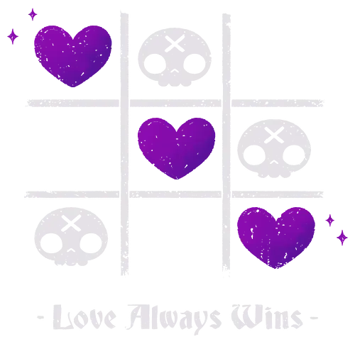 Love Always Wins Creepy Cute Skull - Tic-Tac-Toe