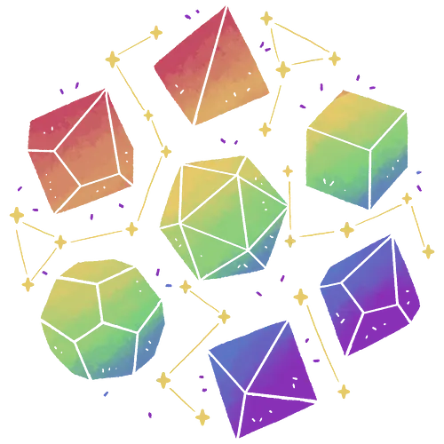 Rainbow Galaxy Pen and Paper Dice - RPG, Colorful