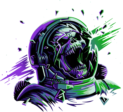 Space Scream - space, skeleton, skelett, weltall, schrei, scream