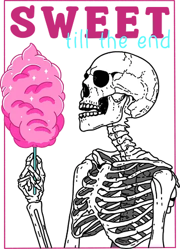 Sweet till the end - skelett, skeleton, sweet tooth, süßes, zuckerwatte, cotton candy