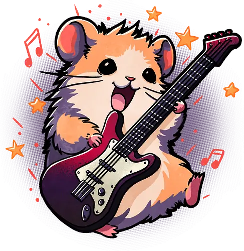 Punky Paws - hamster, music, rock, cute, punk